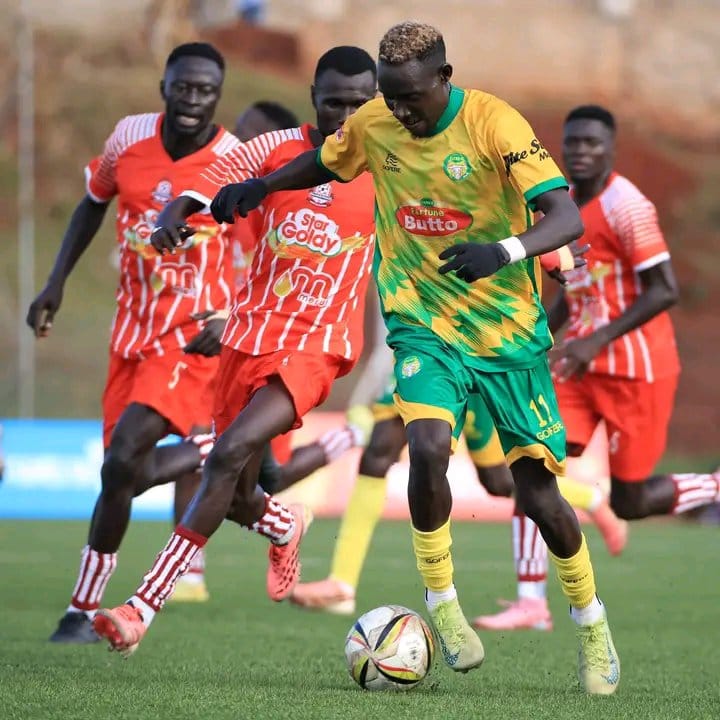 Lawrence in action against Blacks Power Fc at Njeru