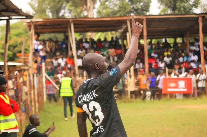 Paidha Black Angels captain in action at Bar Okororo stadium in Paidha 
