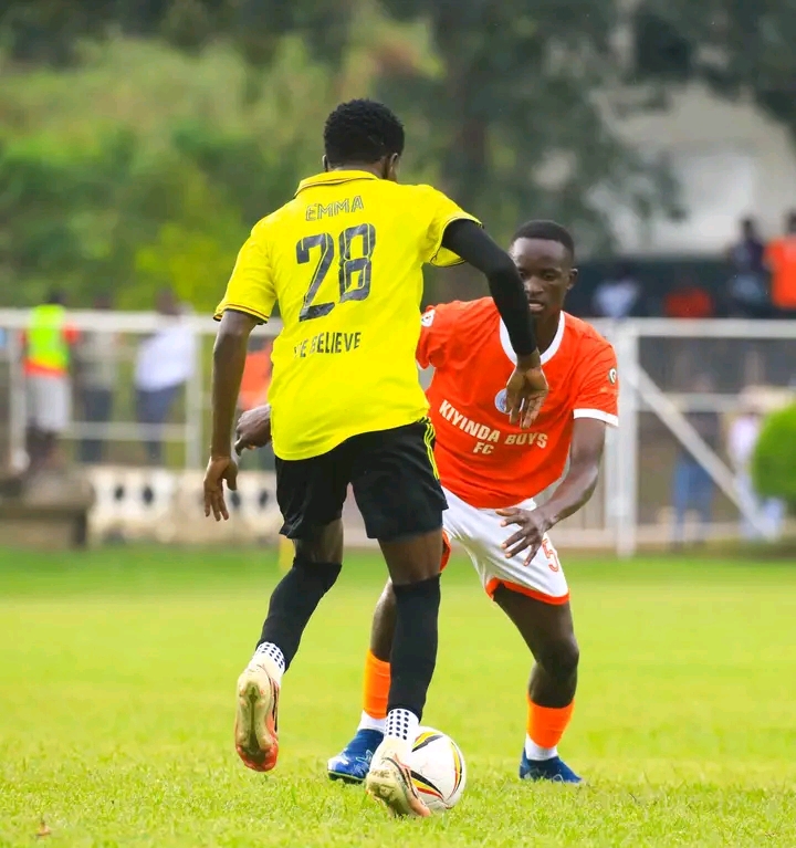 Emmanuel Ndebua (PYS) in action against Kiyinda boys FC at Bertham recreational grounds. (Photo Credit: PYS Media)
